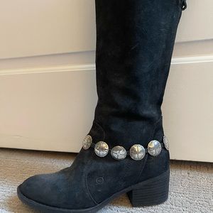 Boot bracelet silver and leather